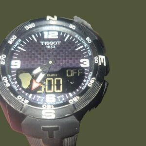 Men's Tissot T-Touch Expert Solar Black and Silver Watch One Size